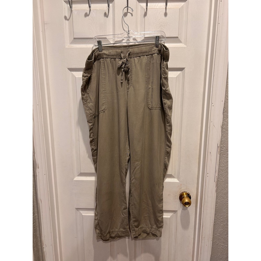 Jones & Co Green Khaki Lyocell Elastic Waist Pants Plus Size 1X Lagenlook Earthy